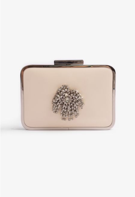 Crystal Embellished Crossbody Clutch