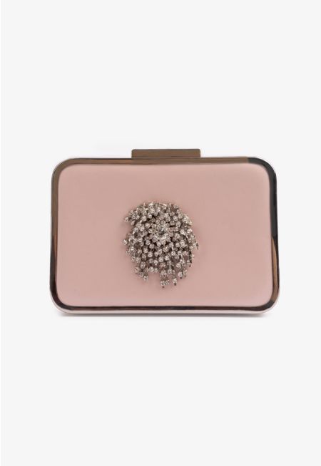 Crystal Embellished Crossbody Clutch