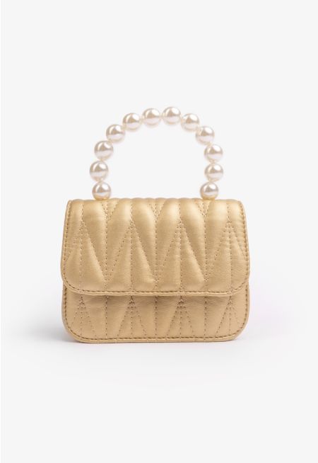 Quilted Metallic Mini Crossbody Bag