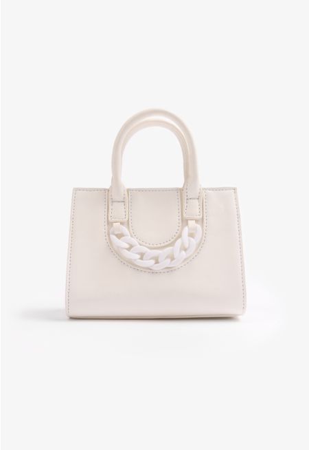 Solid Chain Crossbody Bag