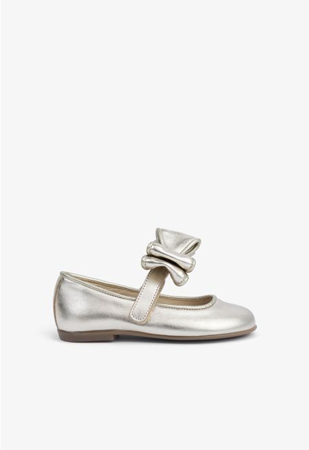 Chunky Bow Flat Ballerina Shoes