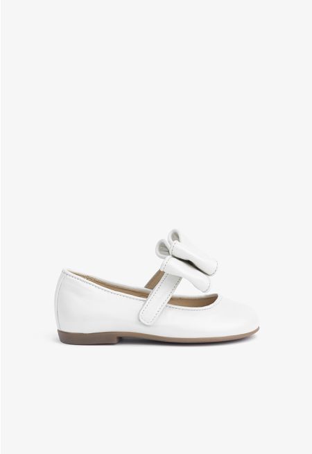 Chunky Bow Flat Ballerina Shoes