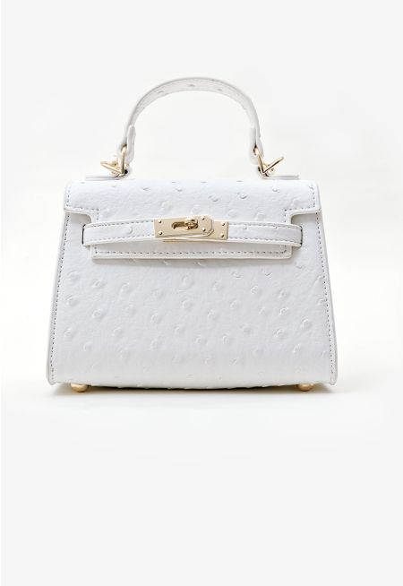 Chic Ostrich Print Handbag