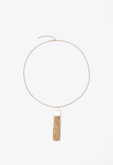 Snake Chain Tassel Pendant Necklace -Sale
