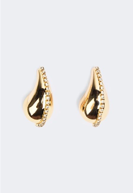Crystal Embellished Teardrop Earrings