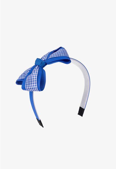 Checkered Bow Hairband