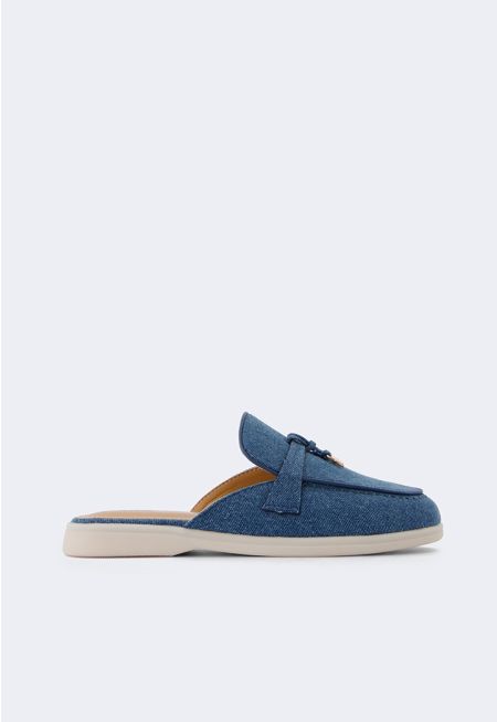 Solid Denim Mules