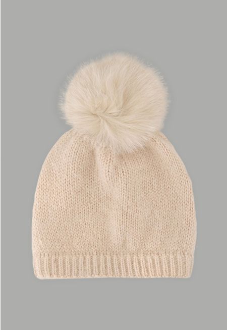 Pom Pom Embellished Beanie