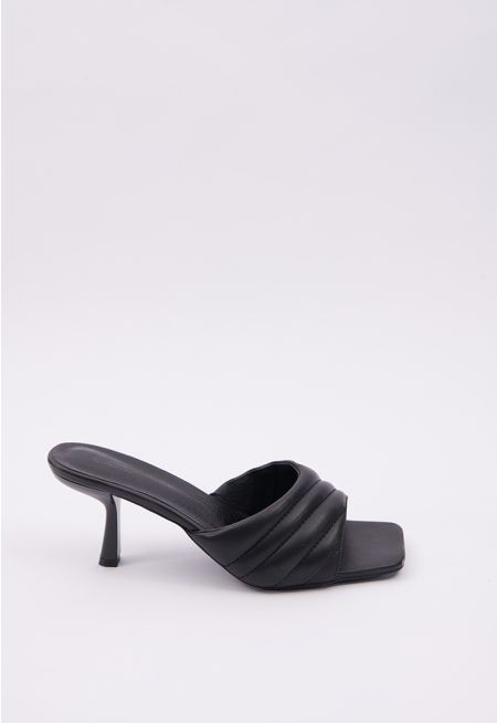 Textured Vamp Square Open Toe Sandals -Sale