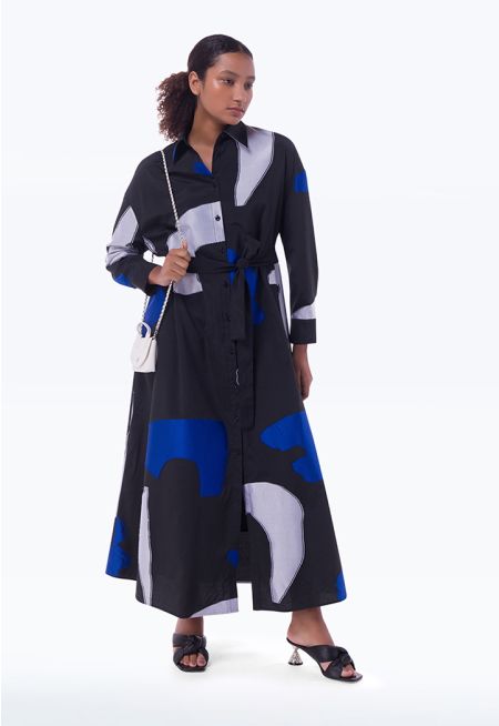 Geometrical Pattern Multicolored Maxi Dress -Sale