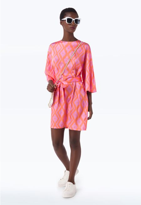 Geometrical Printed Midi Dress -Sale
