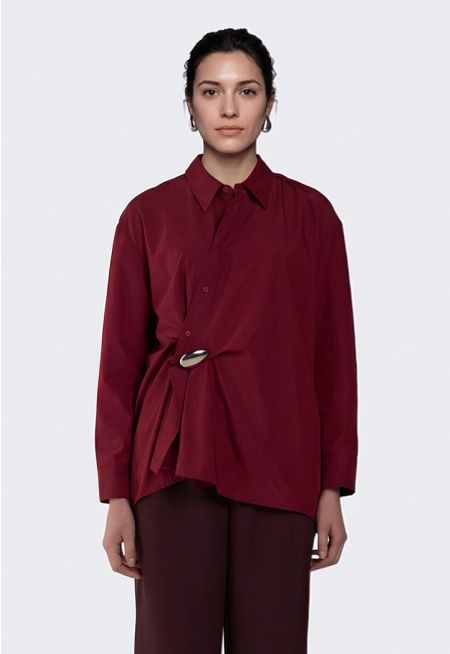 Asymmetric Ruched Shirt