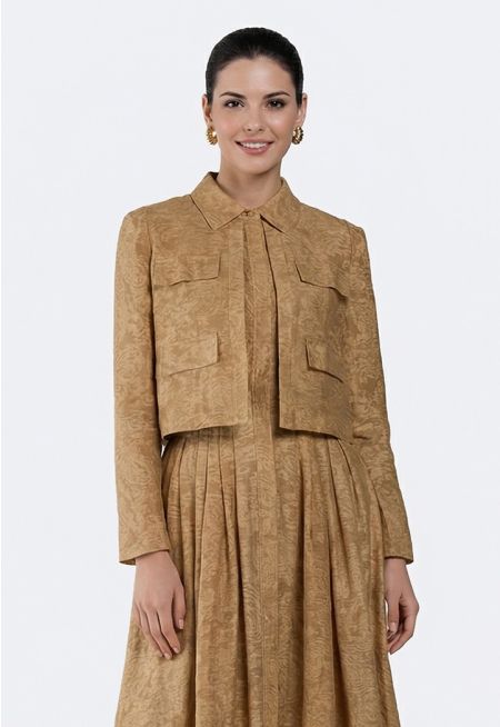 Paisley Jacquard Cropped Jacket