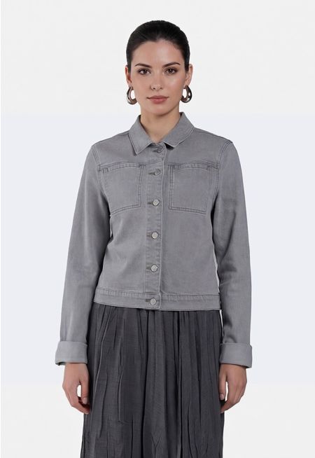 Folded Cuff Denim Jacket
