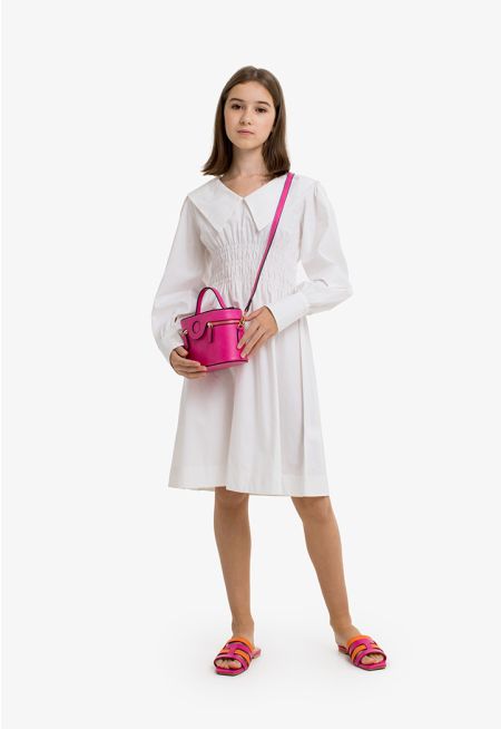 Solid Sailor Collar Summer Dress
