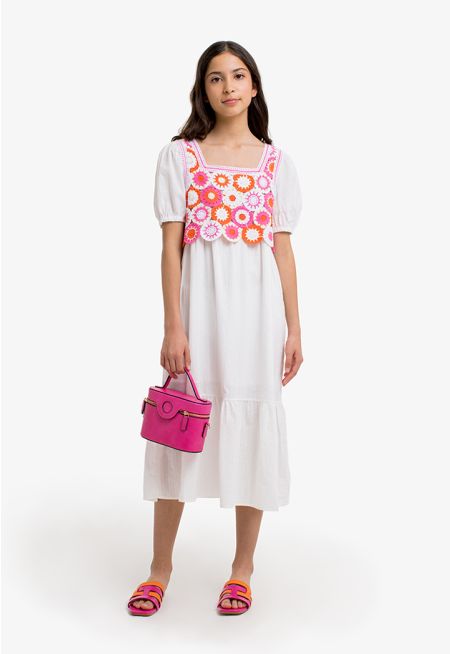 Drop Waist Crochet Dress