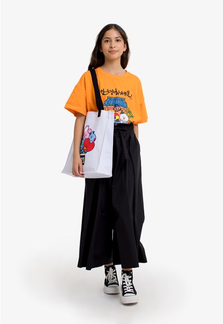 Solid Belted Palazzo Trousers