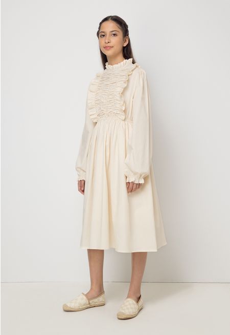 Solid Ruffled Dress