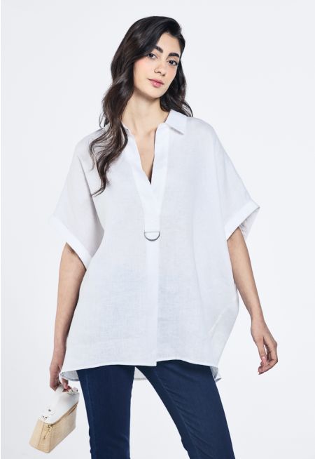 V-Neck Continuous Short Sleeves Shirt