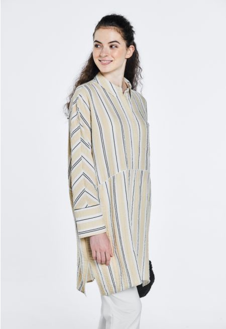 Multicolor Striped Oversized Blouse