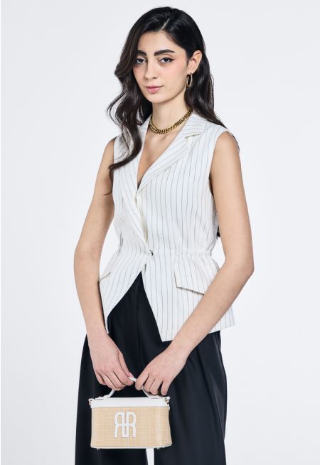 Drawstring Waist Striped Vest