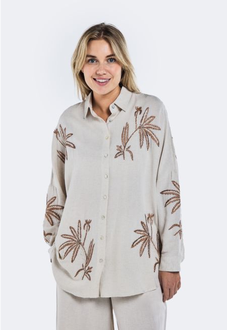 Palm Embroidered Shirt