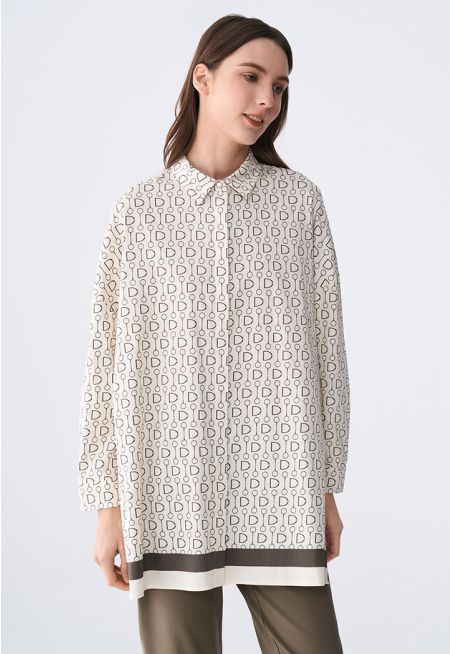 Oversized Drop Shoulder Printed Shirt