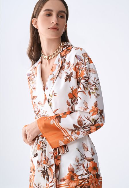 Floral Print Belted Kimono- Ramadan Style