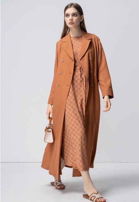 Double Breasted Notched Collar Jacket