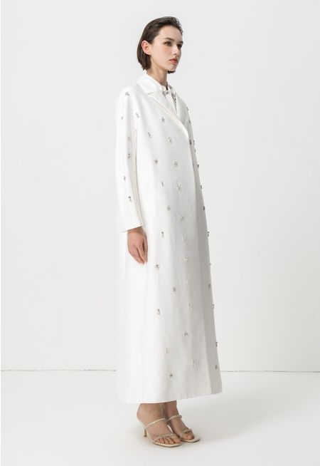 Embellished Rhinestone Maxi Jacket