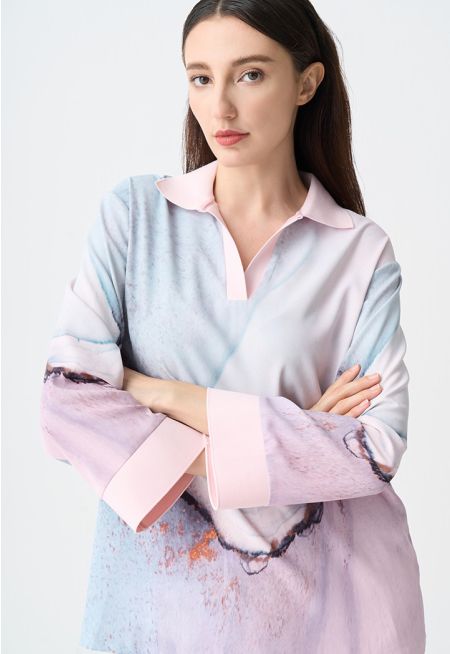Long Sleeves Printed Blouse