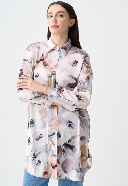 Long Sleeves Printed Floral Shirt
