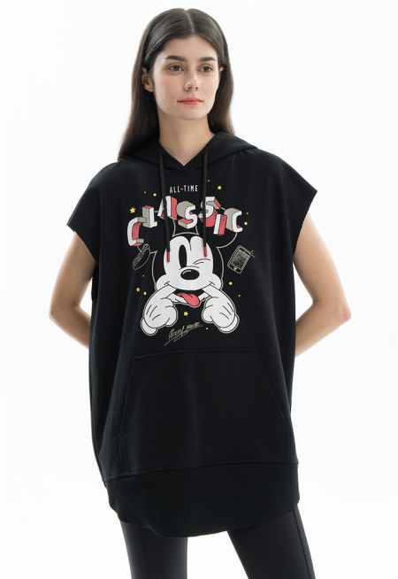 Sleeveless Mickey Mouse Solid Hoodie -Sale