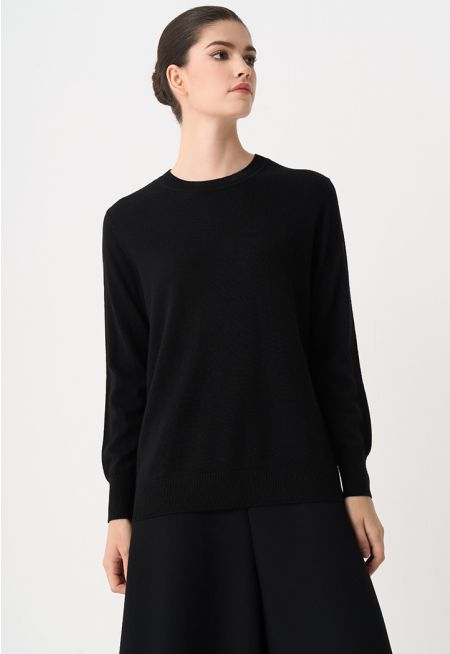 Long Sleeve Knitted Basic Blouse