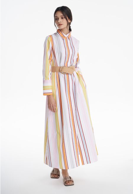 Multicolored Striped Maxi Dress -Sale