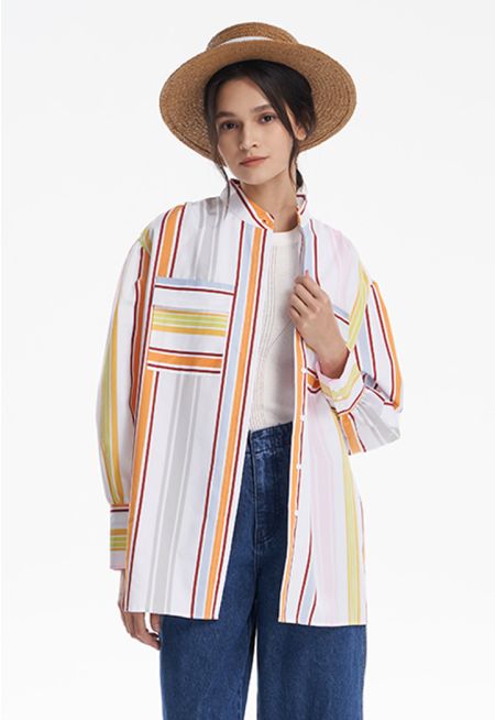Colorful Striped Classic Shirt -Sale