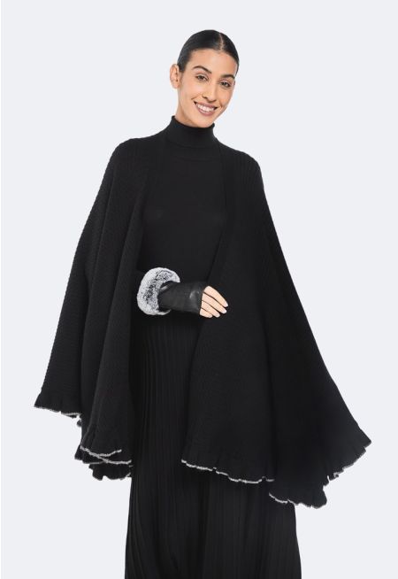 Knitted Textured Poncho