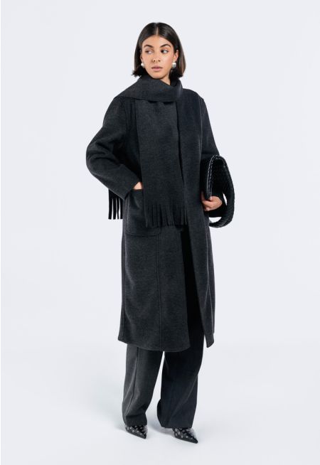Solid Wool Coat Combo (2PCS)