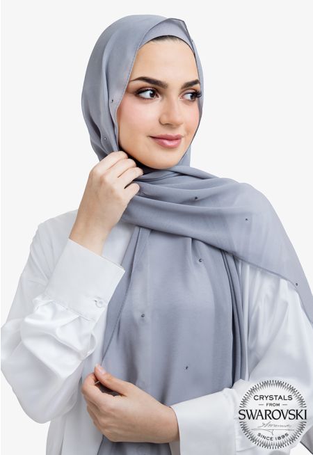 Dazzling Crystal Embellished Hijab