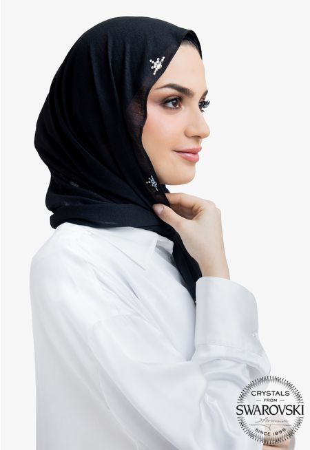 Sparkling Crystal Embellished Hijab