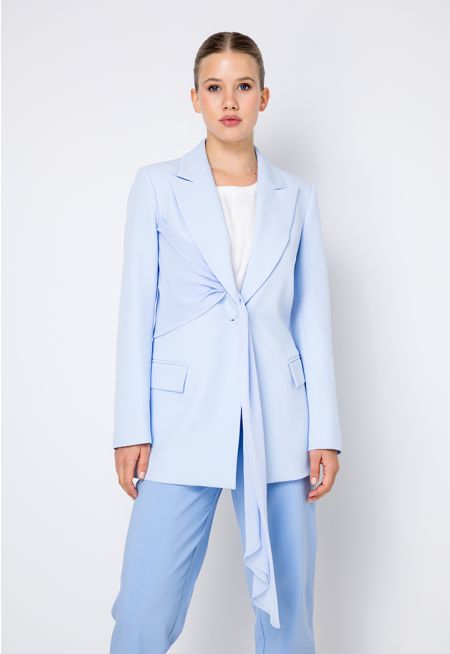Notched Collar Single Breasted Blazer