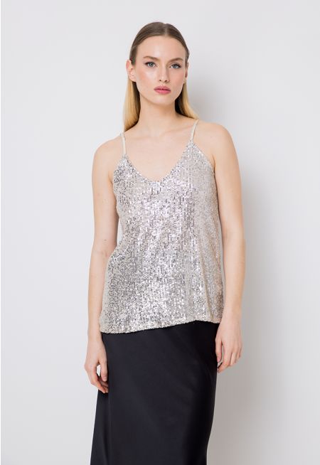 Sleeveless Sequin Top
