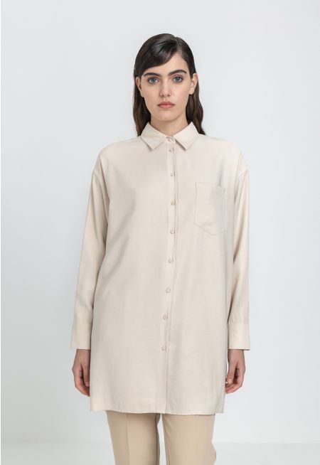 Loose Fit Drop Shoulder Solid Shirt