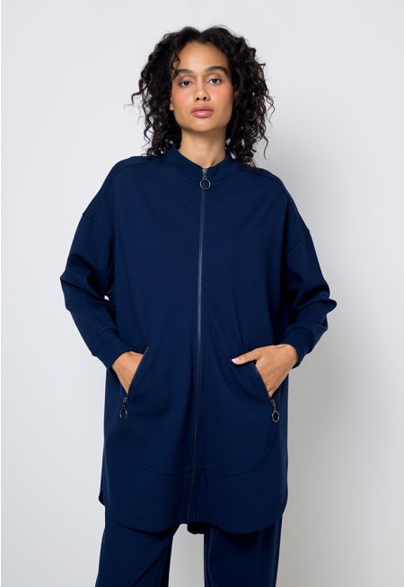  Drop Shoulder Oversized Full Zip Jacket