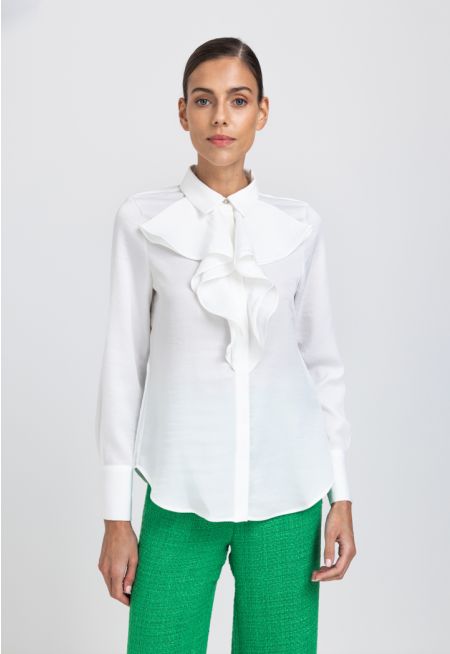 Ruffle Front Regular Fit Shirt