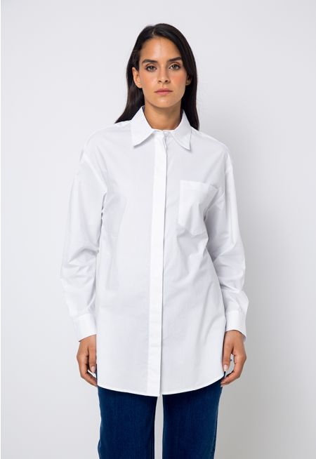 Long Sleeve Shirt With Patch Pocket