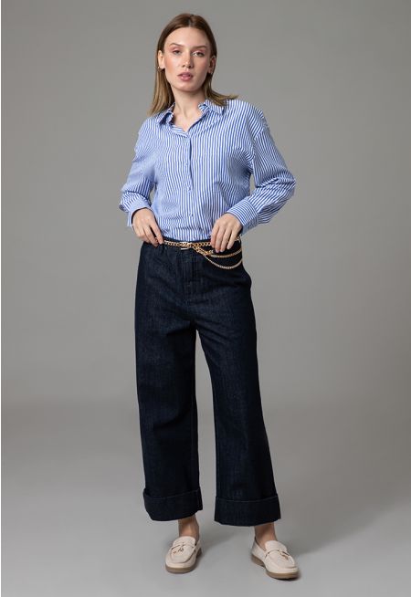 Straight Leg Denim Pants