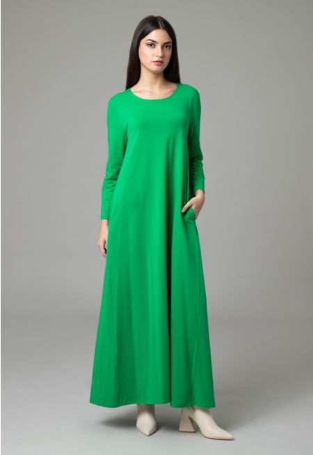 Solid A-Line Basic Dress