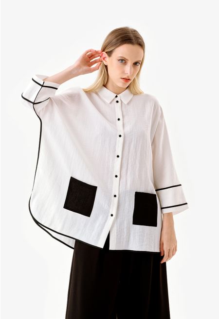 Solid Button Up Long Sleeve Shirt