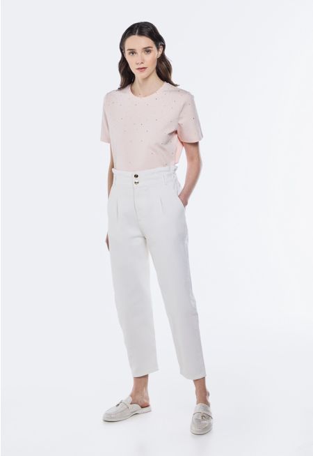 High Waist Solid Jeans